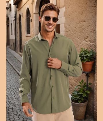 Bene Kleed Polyester Regular Fit Solids Full Sleeves Men's Casual Shirt - Green ( Pack of 1 )