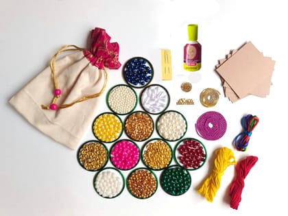 The brown box Rakhi Making Material or Rakhi Making kit DIY Kit Craft Kit Art and Craft Kit