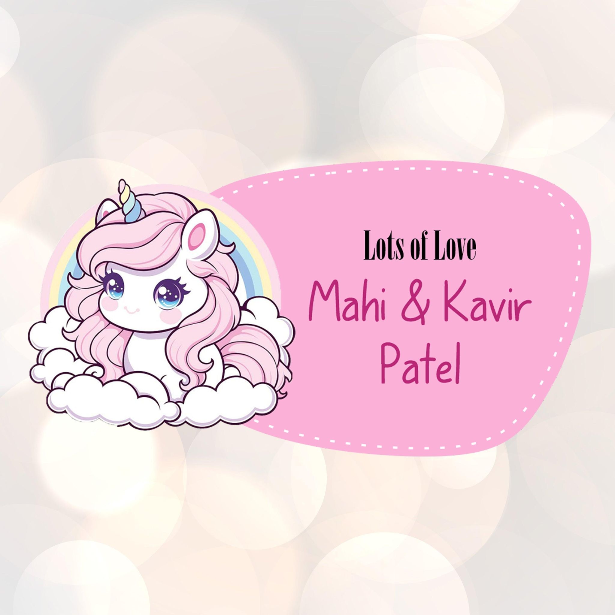 Die-Cut Gift Tags/Gift Labels - Unicorn Design-Set of 20