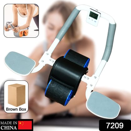 Abdominal Roller Wheel, Automatic Rebound Sponge Handle, Double Wheel Abdominal Roller, Non-Slip Timer Function with Elbow Support for Exercises for Body Fitness Strength Training Home Gym