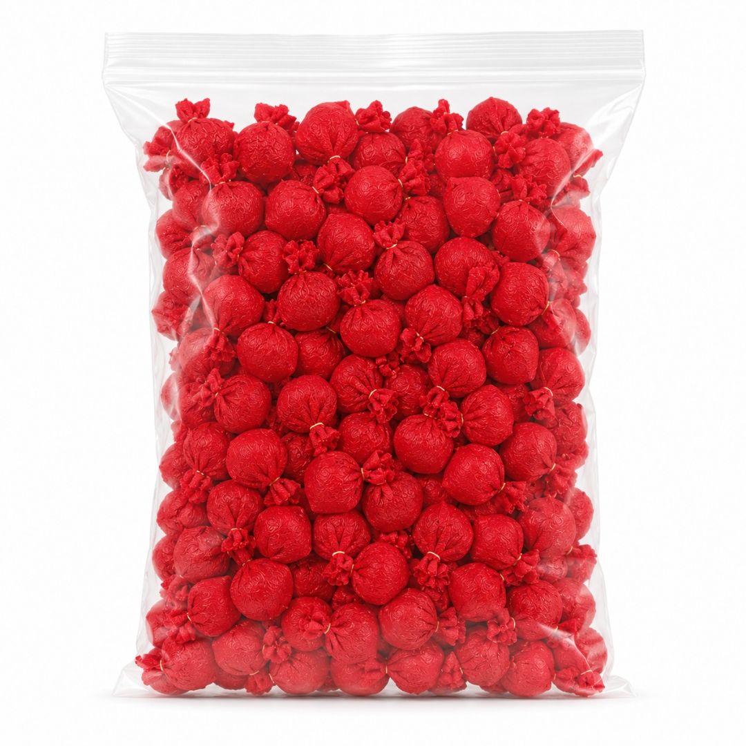 Bhairava Black Pepper Pouch (Pack of 50) – 1 gm Red Cloth Pouches for Diya Wick | Ready-to-Use for Kala Bhairava Pooja & Deepam