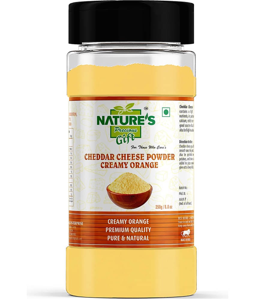Natures Gift Cheddar Cheese Powder (Creamy Orange) - 8.8 Oz Spice Jar Powder 250 gm