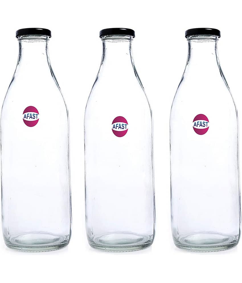 Somil Glass Storage Bottle, Transparent, Pack Of 3, 500 ml