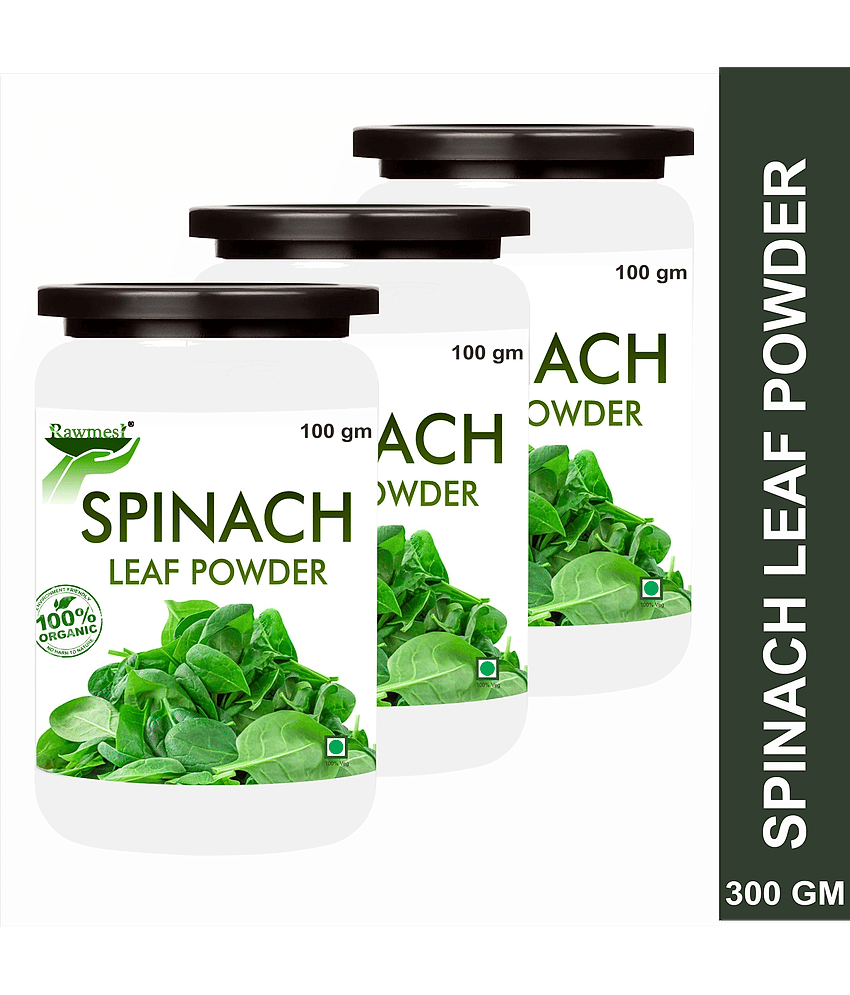 rawmest Spinach Leaf Powder Dehydrated/ Palak Instant Soup 300 gm Pack of 3