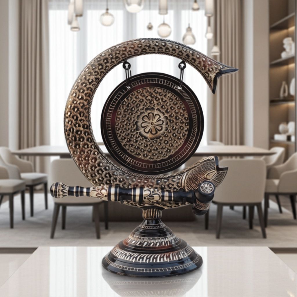 Brass Fish Mix Dinner Bell - Traditional Handcrafted Decorative Bell, Height : 11.5 Inch (ANMAS172 D)