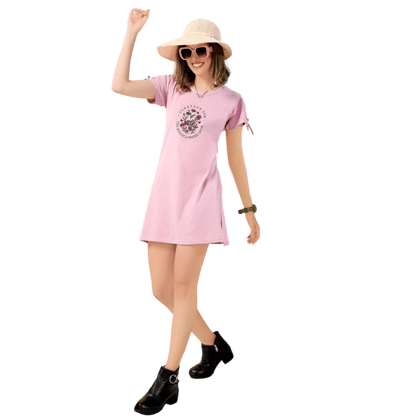 Fabimi Women's Long Top with Side Cut & Sleeve Pattern – Stylish and Comfortable