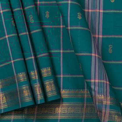 Blue Chettinad Cotton Saree PV SK CC 253