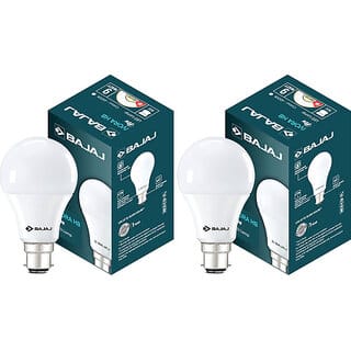 (Pack of 2) BAJAJ 9 W Basic Round B22 LED Bulb (White)