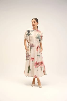 Juliet White Side Tie-Up Dress-XXS