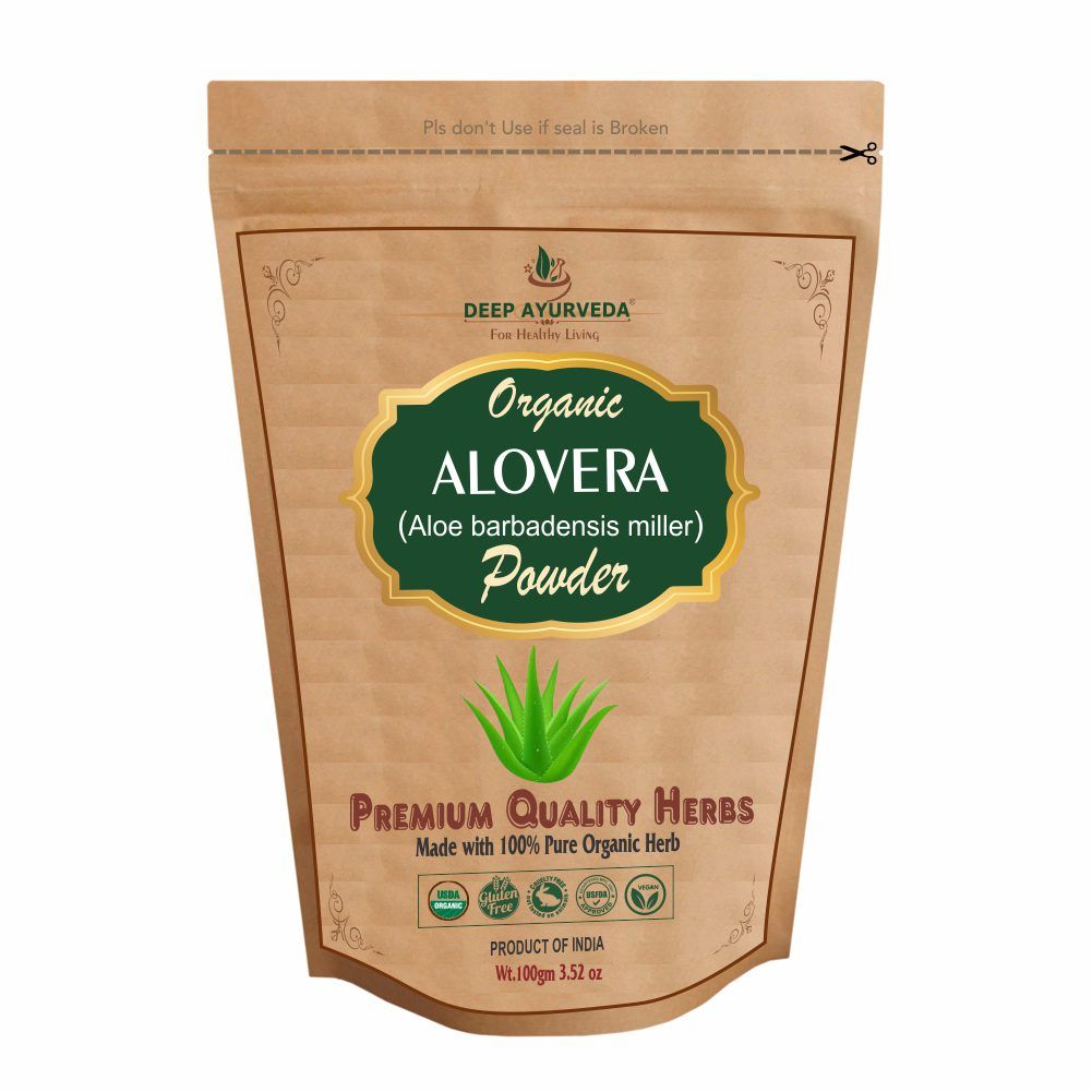 Organic Alovera Powder (Aloe barbadensis miller) Improves Skin Glow and Supports Gut Health