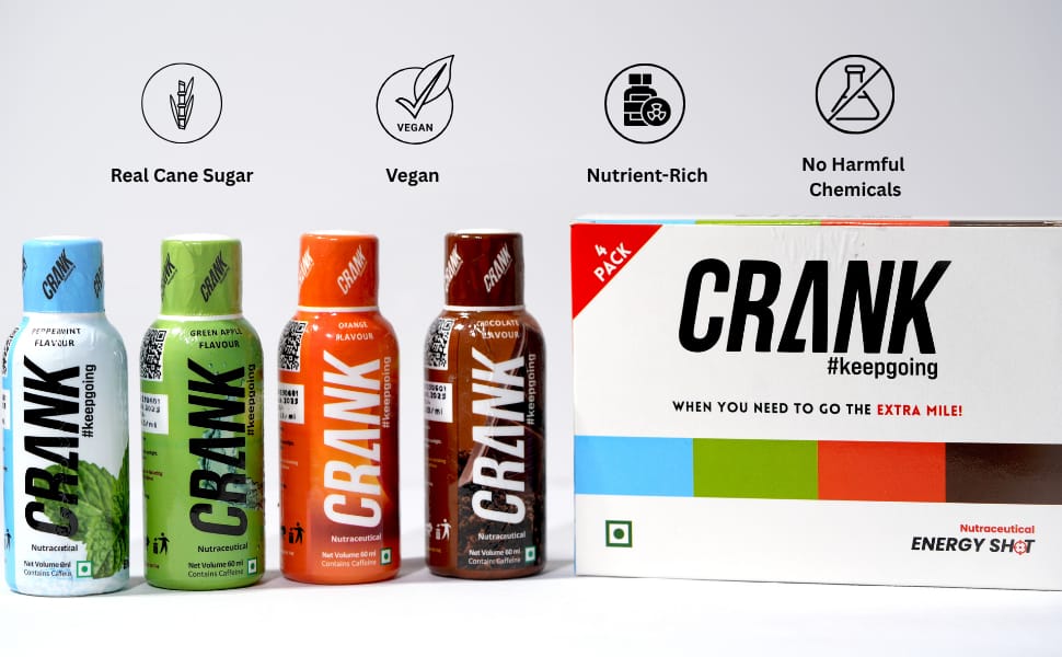 Crank Energy Shot Trial Pack  (Pack of 4 Flavours)