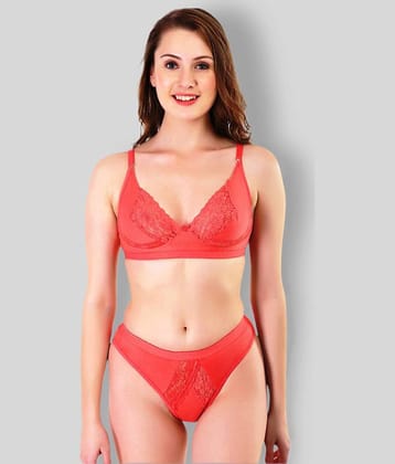 TCG Cotton Lycra Women's Bra & Panty Set ( Pink )