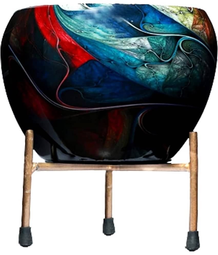 HOMSSY - Blue Metal Decorative Pots ( Pack of 1 )