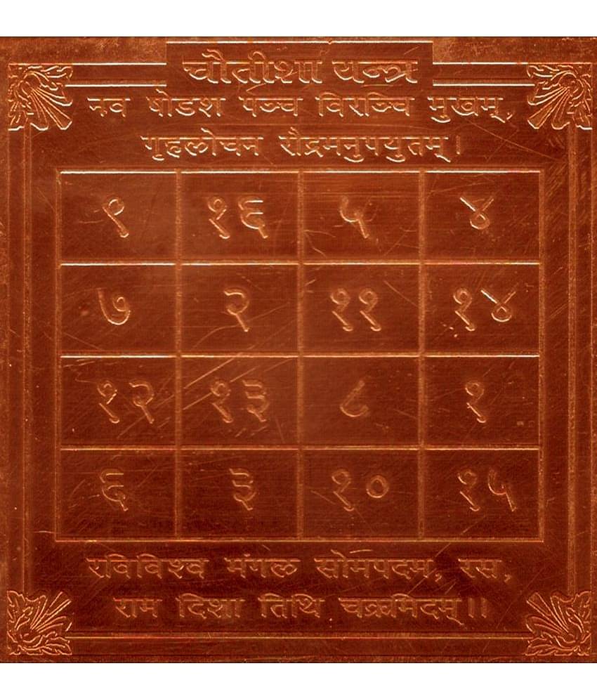 Sri Bakthi Today Chautisa Yantra Yantram Yendram In Copper