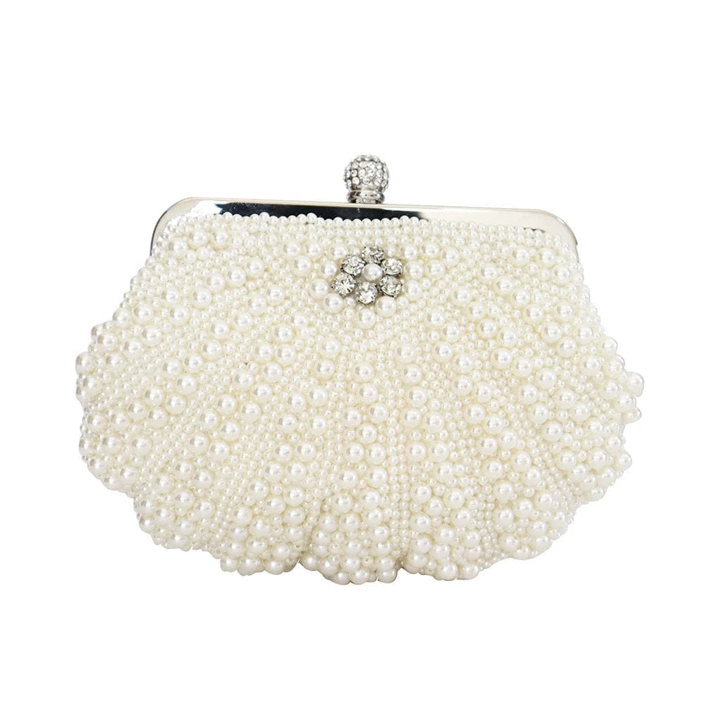 Factory direct wholesale luxury pearl clutch bag handmade beaded evening bag classic shell handbags for wedding party prom