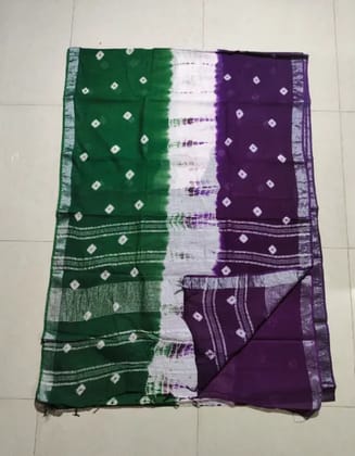 Cotton Linen saree with blouse