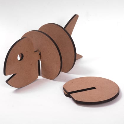 IVEI DIY MDF Coasters with Holder for Art & Craft Work - Set of 4 - Sheep