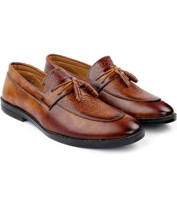 YUVRATO BAXI Tassel Artificial Leather Tan Formal Shoes