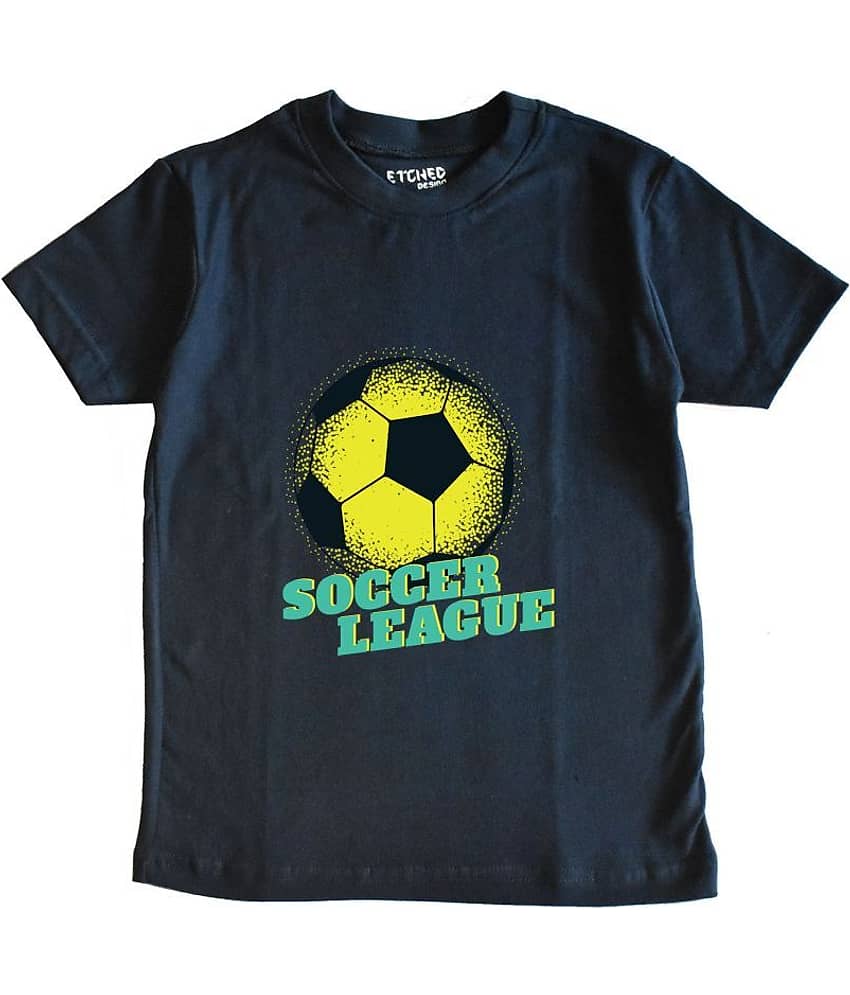 ETCHED DESIGN Pack of 7 Boys Cotton T-Shirt ( Navy Blue )