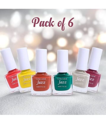 Looks United - Multi Glossy Nail Polish ( Pack of 6 )
