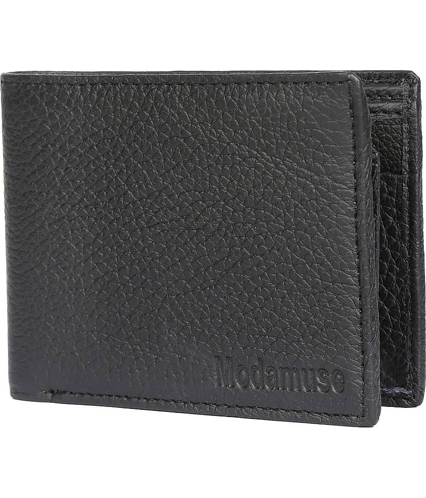 MODAMUSE Black Leather Men's Regular Wallet ( Pack of 1 )