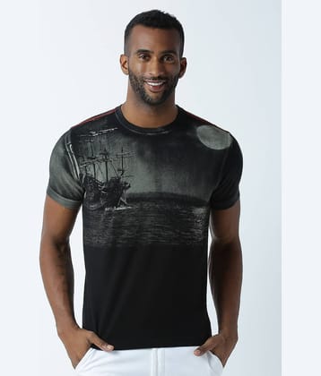 Huetrap Pack of 1 Cotton Regular Fit Men's T-Shirt ( Black )