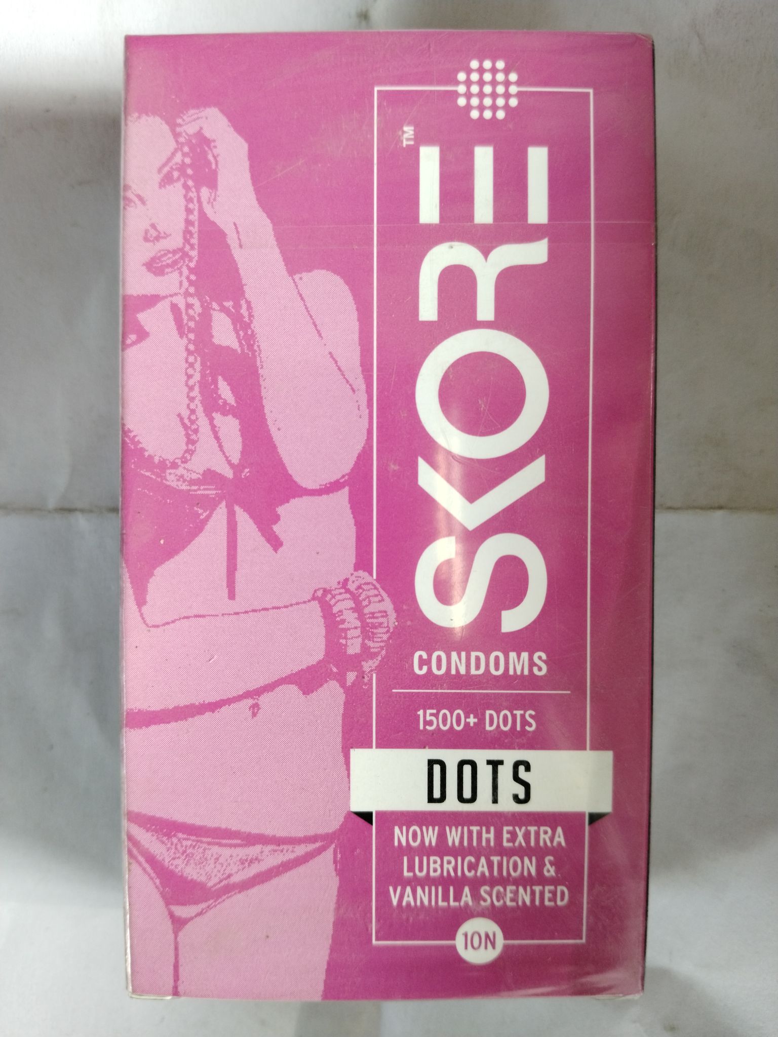 Skore Condoms 1500+ Dots Now with extra Lubrication & Vanilla scented 