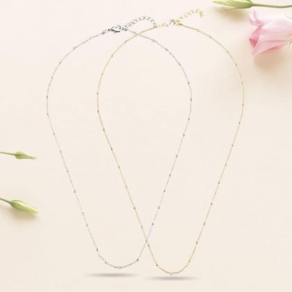 Set Of 2 Brass Silver-Plated Chain