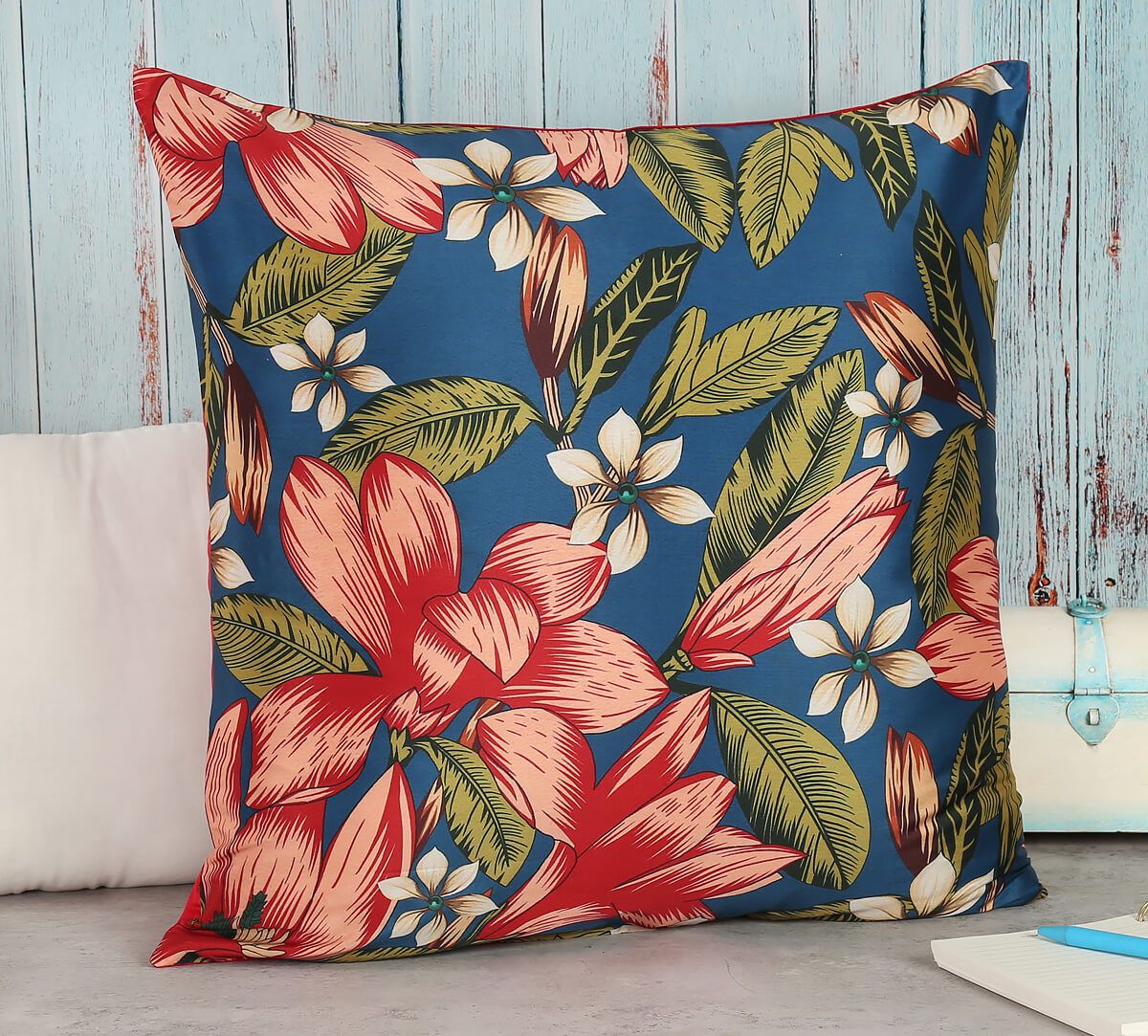 India Circus Perianth Drama - Blended Taf Silk Cushion Cover - 16 X 16 Inch