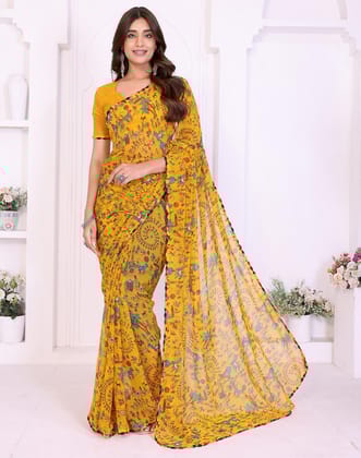 Mandala Print Georgette Saree