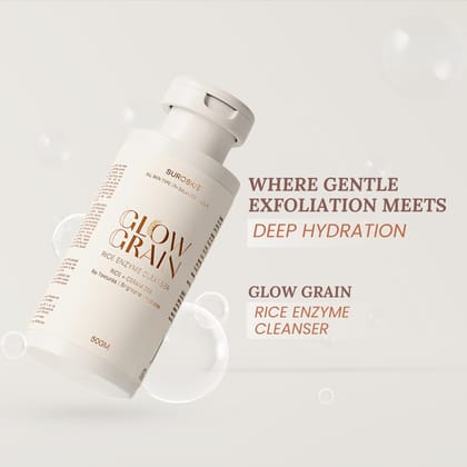 Suroskie Glow Grain Rice Enzyme Cleanser - Gentle Exfoliation, Refine Pores, Strenghtens & Brightens Skin, Safe For All Skin Types (50gm)-Single | ₹659