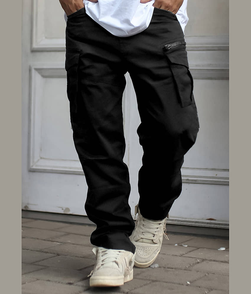 FTX Regular Flat Men's Cargos - Black ( Pack of 1 )