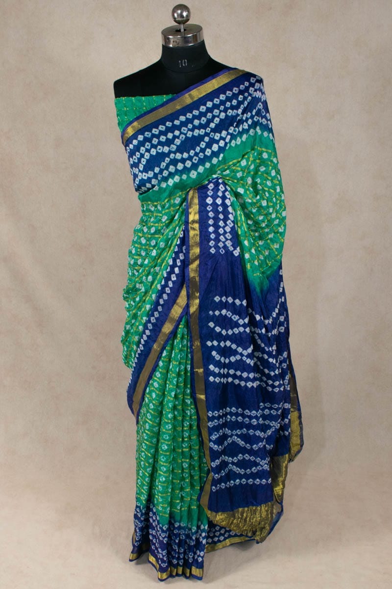 Art Silk Gharchola Saree with Small Checks