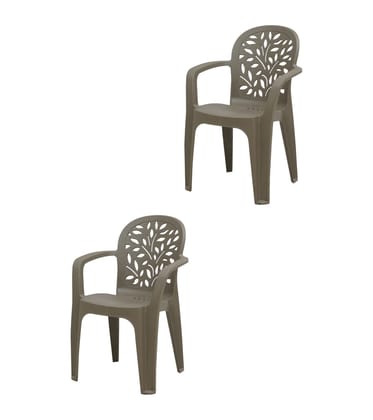 Supreme Furniture Craft Plastic Chair with Arm Suitable for Home, Garden, Office, Living Room, Cafeteria, Restaurant, Hotel, Resort, Indoor and Outdoor