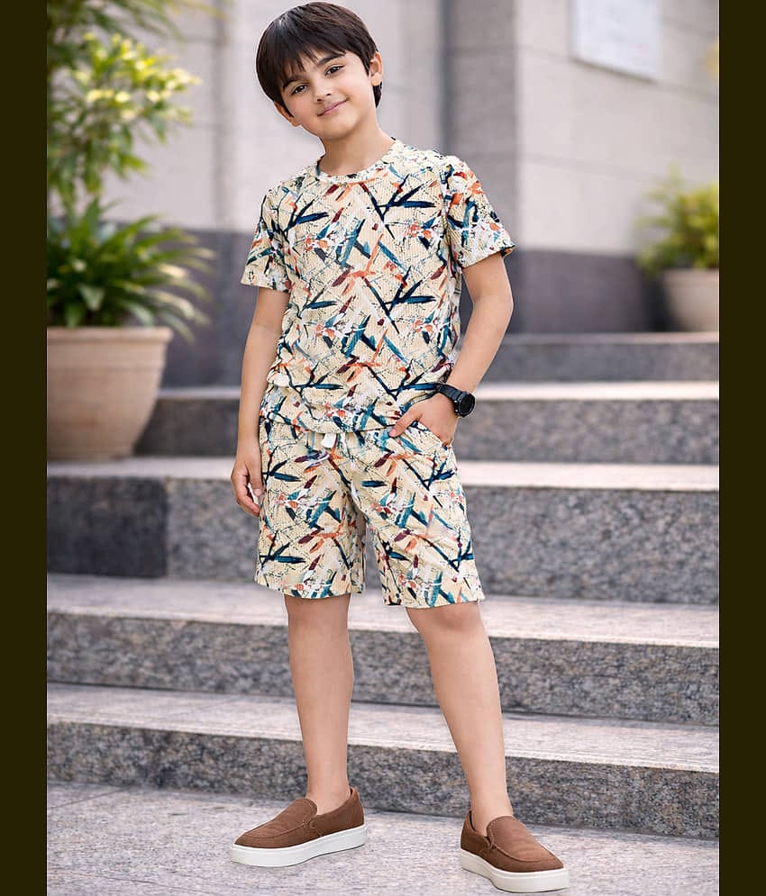 Kuchipoo Pack of 1 Boys Cotton Blend T-Shirt & Shorts Set ( Multicolor 1 )