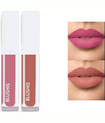 BLUSHIS Nude Shades Matte Lipstick (Pack of 2)