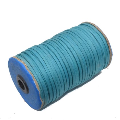 Off Sky Blue Waxed Cotton Cord Size - 4X1 MM , COTT-038-Per Roll of 5 Meter / 4X1 MM