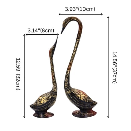 Brass Swan Pair | Duck Swan Showpiece Item for Home, Bedroom, Office for Gifting Purposes