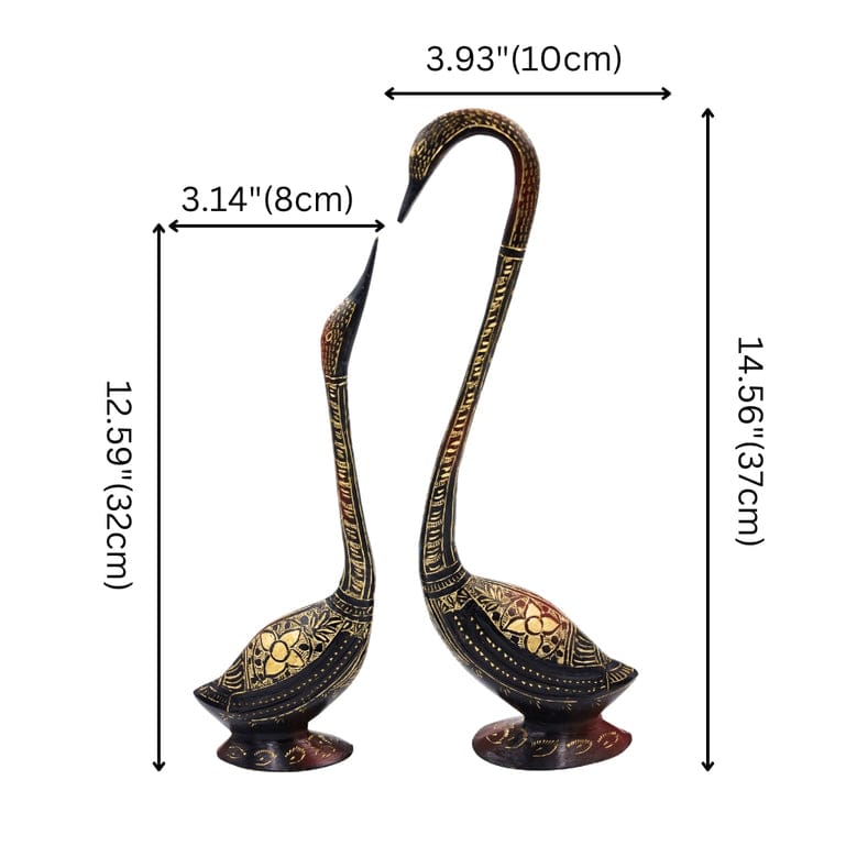 Brass Swan Pair | Duck Swan Showpiece Item for Home, Bedroom, Office for Gifting Purposes