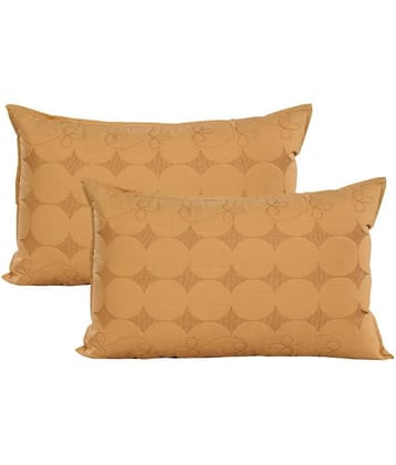 MAHALUXMI COLLECTION Pack of 2 Beige Pillow Cover