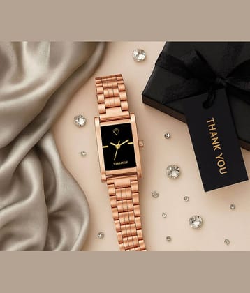 Versatile Rose Gold Metal Analog Womens Watch