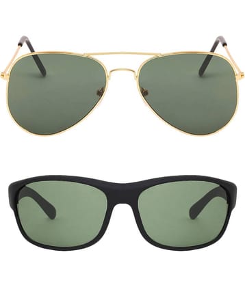 Kanny Devis - Black Wrap Around Sunglasses ( Pack of 2 )