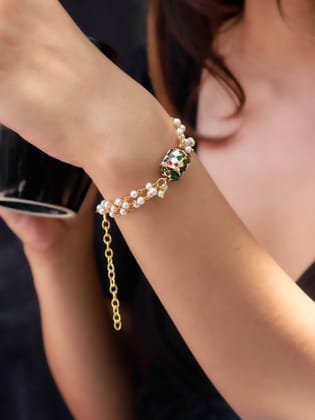 Asmara Meenakari Bracelet-Orange