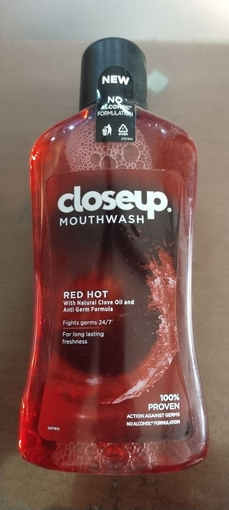 Closeup. Mouthwash 