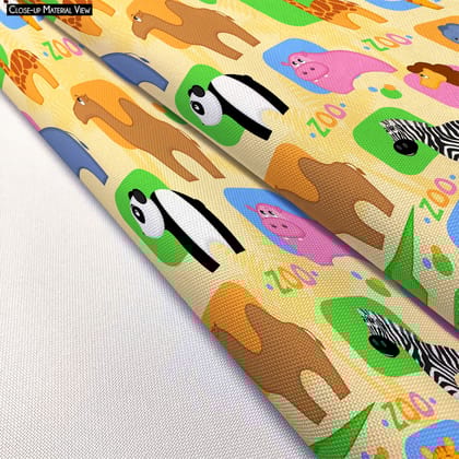 African Animals Apron | Adjustable, Free Size & Waist Tiebacks-Cotton Canvas / Waist to Knee; Free Size; 24x22 inch (61x56 cms)