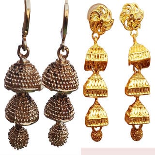 Earring brass plating alloy steel for girls (pack of 2)
