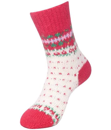 KC Store Women's Red Handmade Woolen Socks For Winters