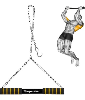 Shopeleven Height Increase Rod For Chinups Hanging Rod For Home/Gym Use For Men Kids Boys Adults Fitted With Heavy Duty Pull Up Bar Chain Sangal (5FT)(Yellow)