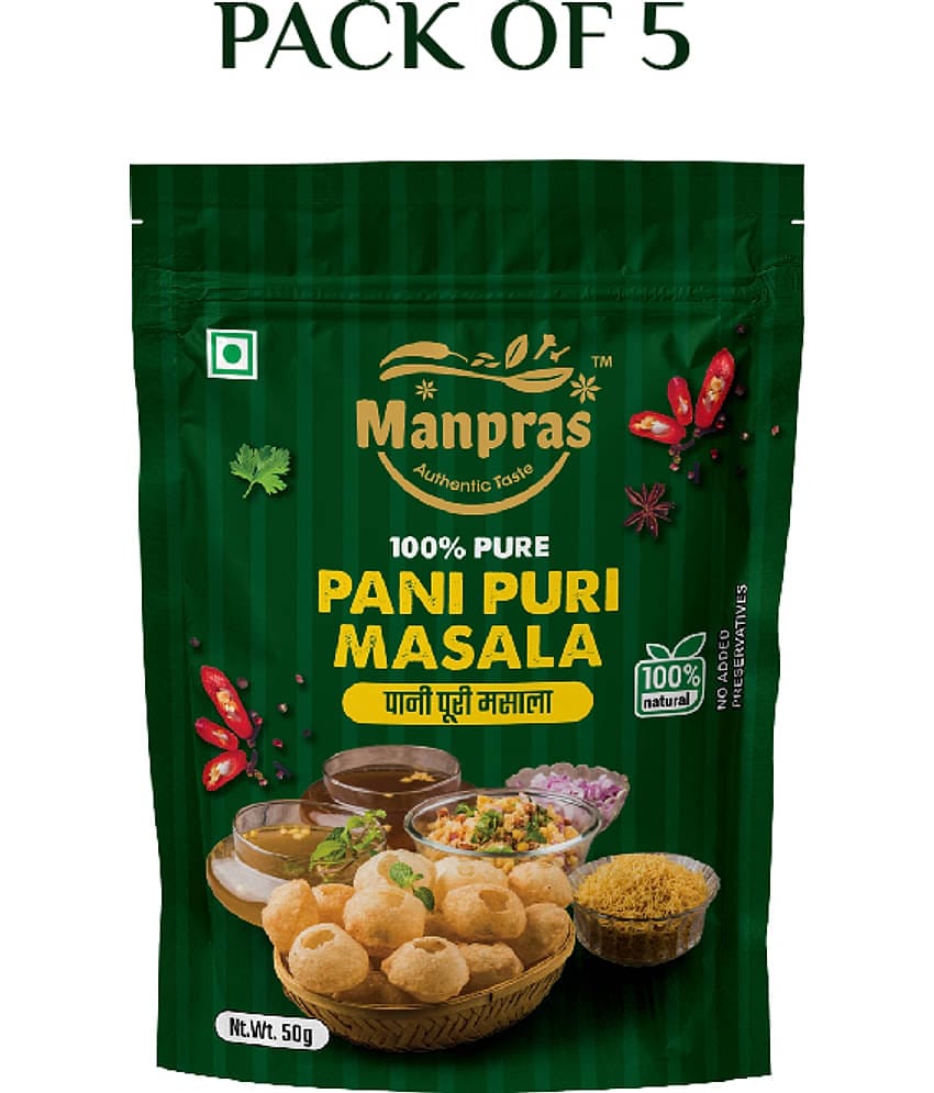 MANPRAS PANI PURI MASALA 50GMS [ PACK OF 5 ] Masala 250 gm