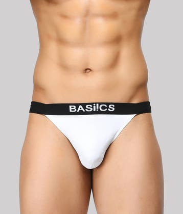 BASIICS By La Intimo Pack of 1 Spandex Thongs For Men's ( White )